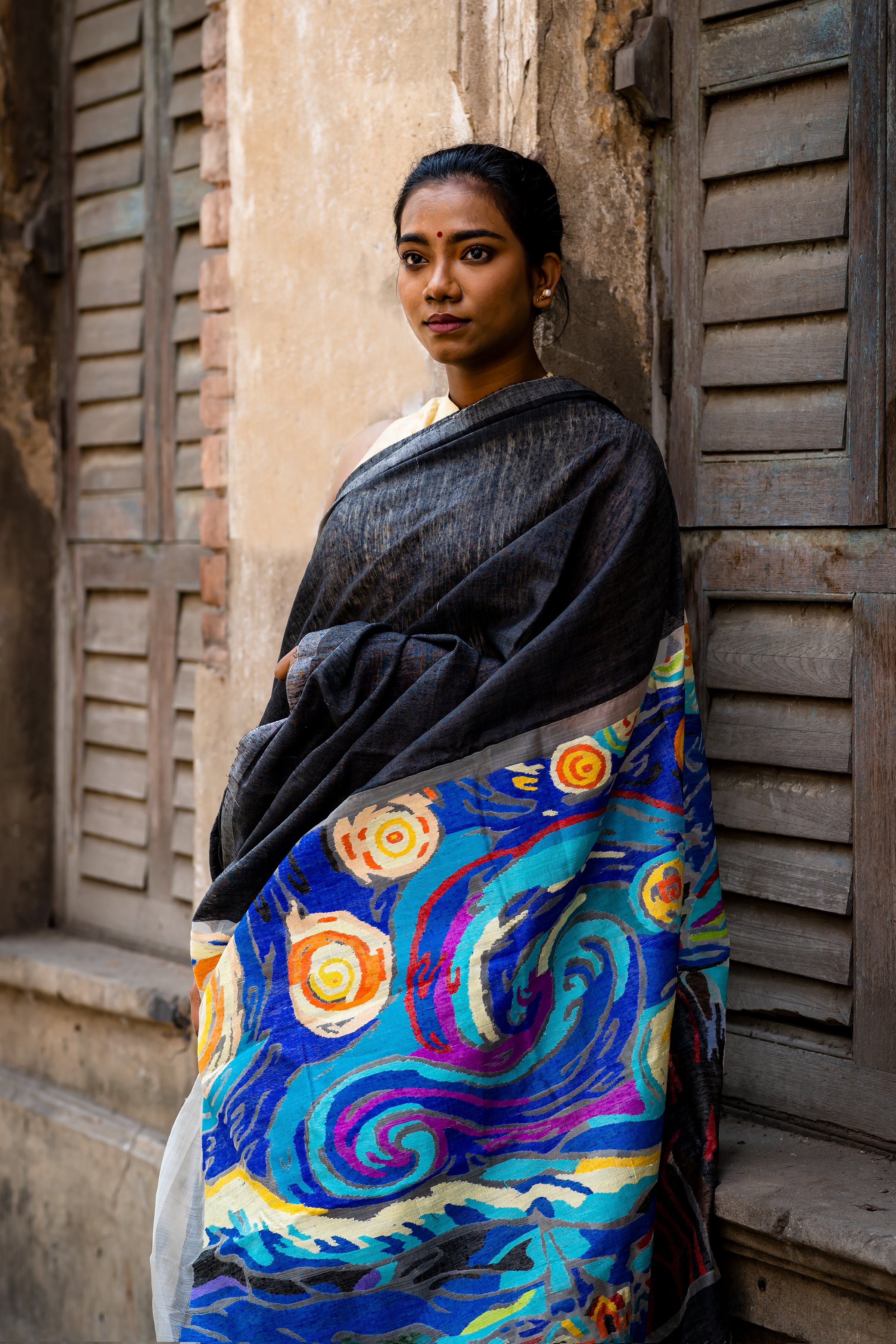 STARRY NIGHT BLACK SAREE